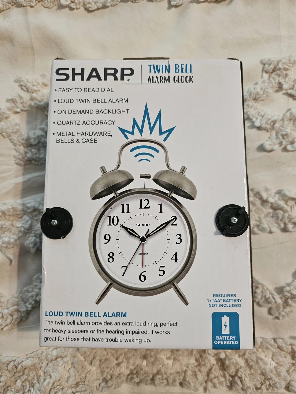 Sharp Twin Bell Alarm Clock